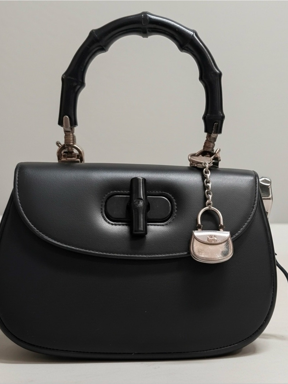 Silver Purse Keychain with Chain and Clip